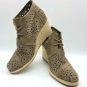 Toms Moroccan Cutout Desert Wedge Ankle Boot